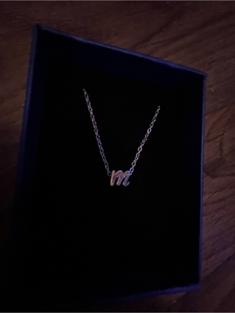 18k gold  'm' Initial Necklace - Personalized Women's Jewelry